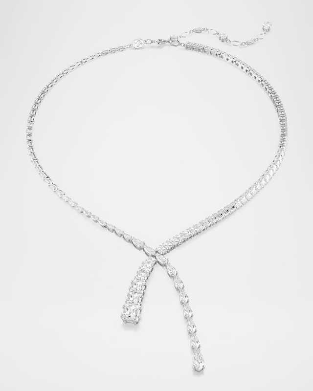 Matrix Rhodium-Plated Pear and Square-Cut Crystal Necklace